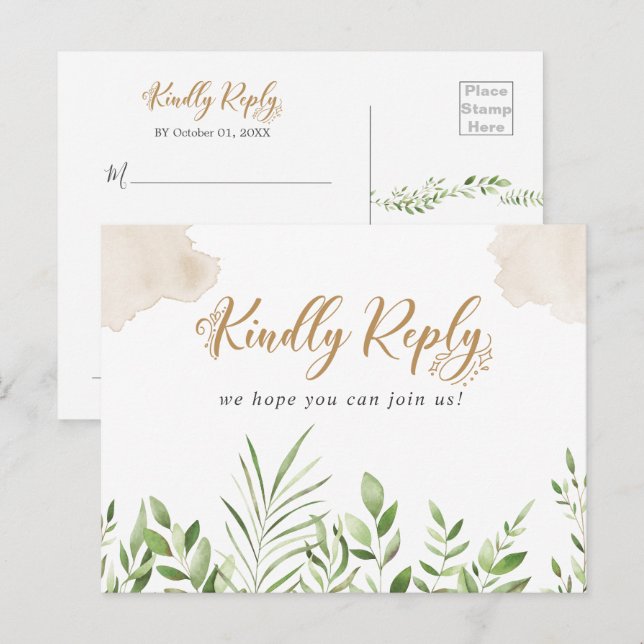 Cartão de Resposta de Pedido de Música de Verdura  (Frente/Verso)