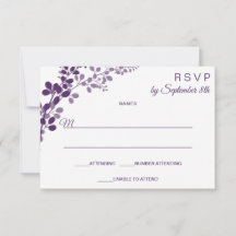 Cartão de Resposta de Pequeno RSVP para Casamento