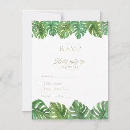 Cartão de Resposta de R.S.V.P de Casamento Tropica