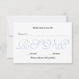 Cartão de Resposta de Recepção RSVP - Fundo Azul