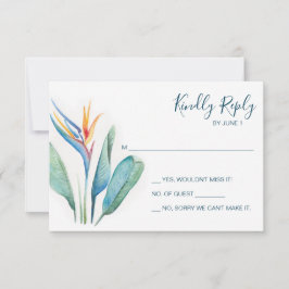 Cartão de Resposta de RSVP de Botânica em Aquarela