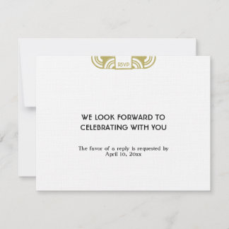Cartão de resposta de RSVP de casamento art déco p