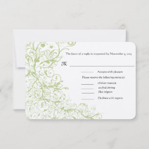 Cartão de Resposta de RSVP de Casamento Birds & Sw
