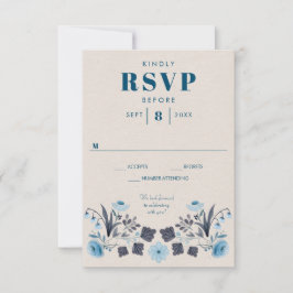 Cartão de Resposta de RSVP de Casamento Boho Folk 