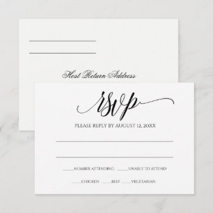 Cartão de Resposta de RSVP de Casamento Caligraf