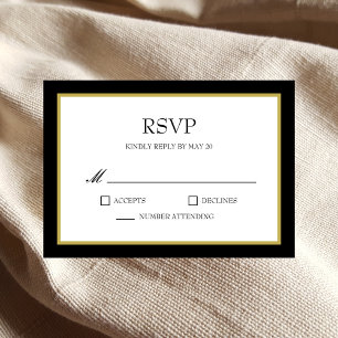 Cartão de Resposta de RSVP de Casamento com Borda