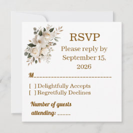 Cartão de Resposta de RSVP de Casamento com Tipogr