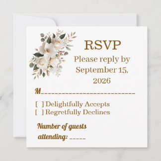Cartão de Resposta de RSVP de Casamento com Tipogr