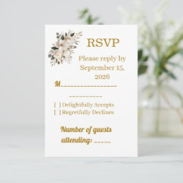 Cartão de Resposta de RSVP de Casamento com Tipogr