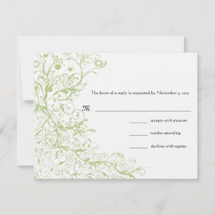 Cartão de Resposta de RSVP de Casamento de Aves e