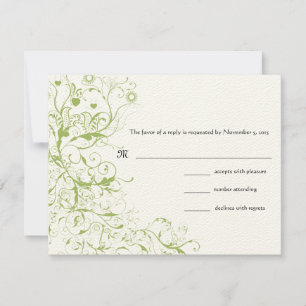 Cartão de Resposta de RSVP de Casamento de Aves e