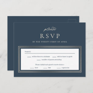 Cartão de Resposta de RSVP de Casamento de Frontei
