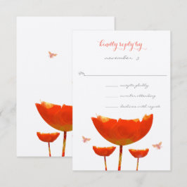 Cartão de Resposta de RSVP de Casamento de Papoula