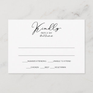 Cartão de Resposta de RSVP de Casamento Elegante V