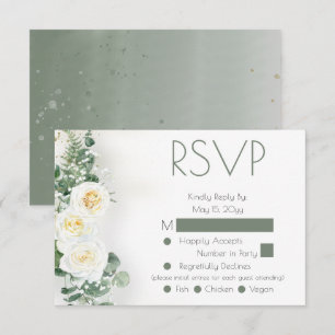 Cartão de Resposta de RSVP de Casamento Floral Ver
