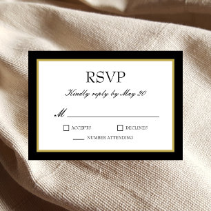Cartão de Resposta de RSVP de Casamento Fronteira