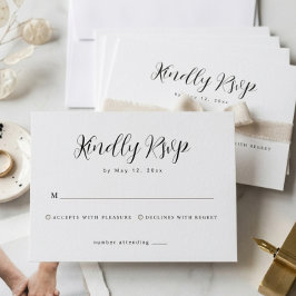 Cartão de Resposta de RSVP de Casamento Minimalist