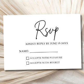 Cartão de Resposta de RSVP de Casamento Minimalist