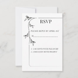 Cartão de Resposta de RSVP de Casamento Minimalist