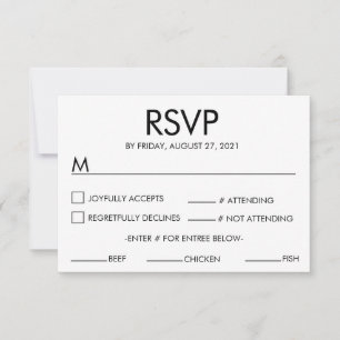 Cartão de Resposta de RSVP de Casamento Nome Moder