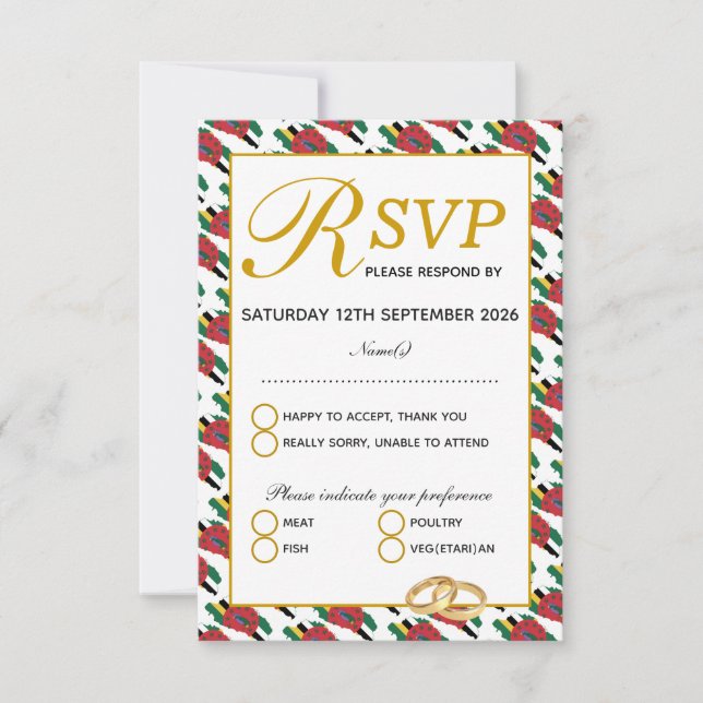 Cartão de Resposta de RSVP de Casamento Personaliz (Frente)