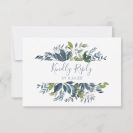 Cartão de Resposta de RSVP de Casamento - Verde - 