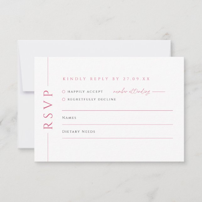 Cartão de Resposta de RSVP de Convite de Casamento (Frente)