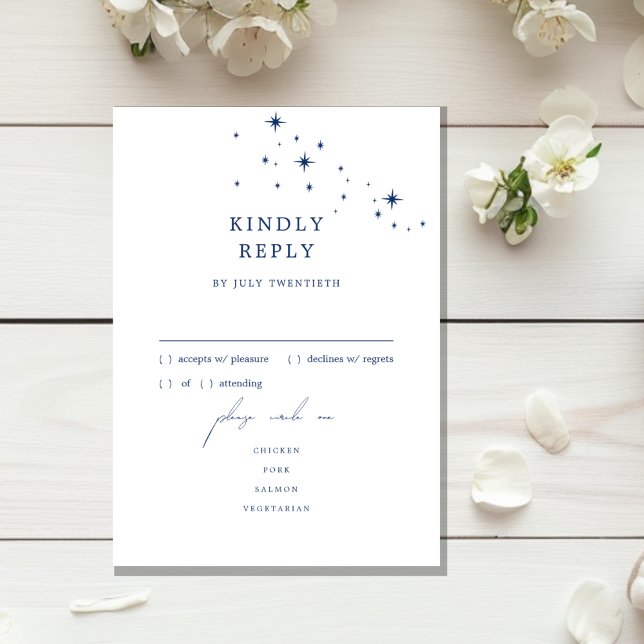 Cartão de Resposta de RSVP do Menu de Casamento Ce (Criador carregado)