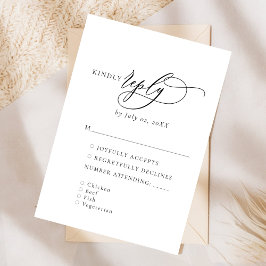 Cartão de Resposta de RSVP Elegante e Moderno