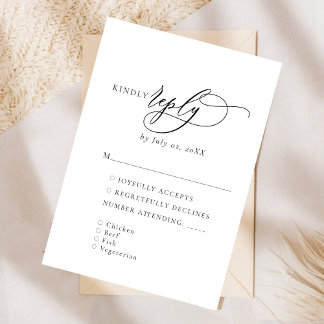 Cartão de Resposta de RSVP Elegante e Moderno