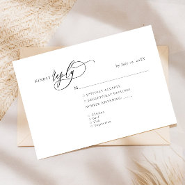 Cartão de Resposta de RSVP Elegante e Moderno