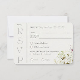 Cartão de Resposta de RSVP Floral de Flor Silvestr