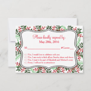 Cartão de Resposta de RSVP para Casamento de Natal