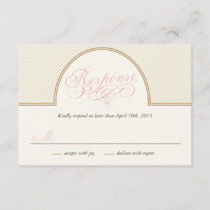 Cartão de Resposta de Stripes Douradas Clássico