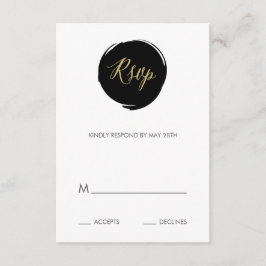 Cartão de Resposta de Traços de Pincel Moderno