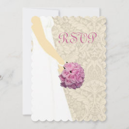 Cartão de Resposta de Vestido de Noiva Elegante