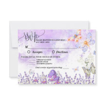 Cartão de Resposta DIY Elegante Borboleta Dourada 