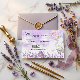 Cartão de Resposta DIY Elegante Borboleta Dourada 