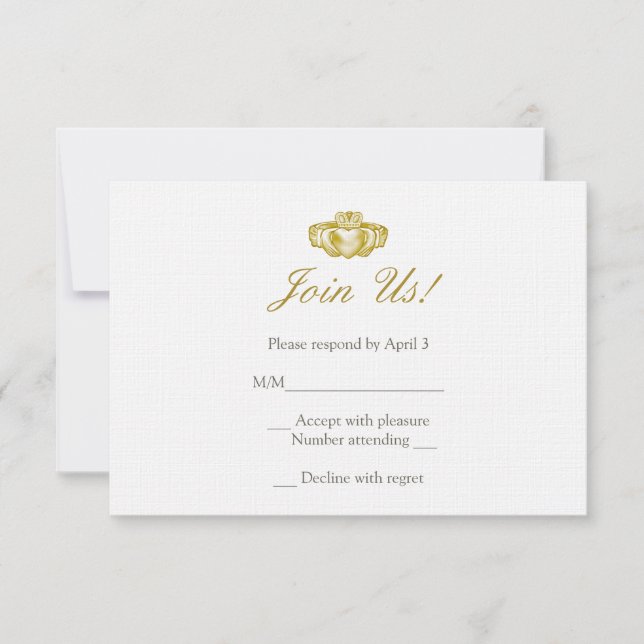 Cartão de Resposta do Anel de Claddagh Irlandês (Frente)