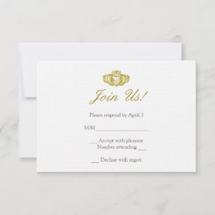 Cartão de Resposta do Anel de Claddagh Irlandês