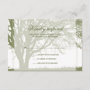 Cartão de Resposta do Casamento no inverno de Oak 