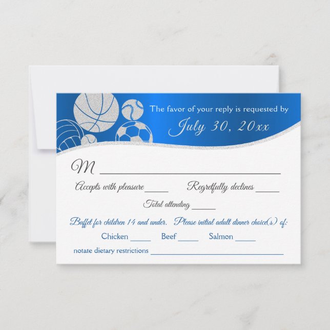 Cartão de Resposta do Tema Esportivo com Escolha J (Frente)