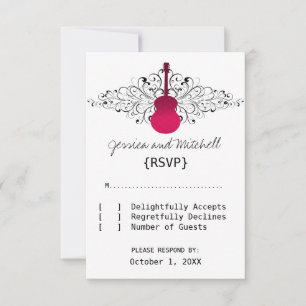 Cartão de Resposta do Violão de Rodozes Rosa Quent