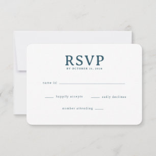 Cartão de Resposta Elegante Azul-Marinho