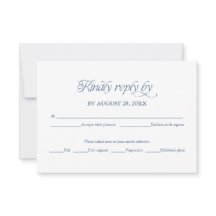 Cartão de Resposta Elegante de RSVP de Casamento M