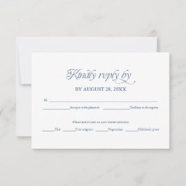 Cartão de Resposta Elegante de RSVP de Casamento M