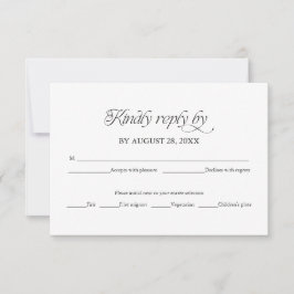 Cartão de Resposta Elegante de RSVP para Casamento