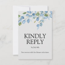 Cartão de resposta em aquarela floral elegante