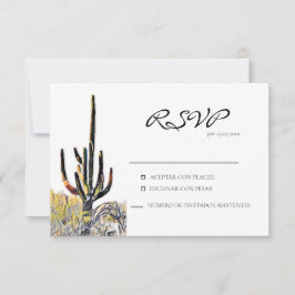 Cartão de Resposta Espanhola Saguaro Cactus