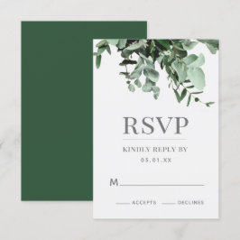 Cartão de Resposta Eucalyptus e Greenery Watercolo